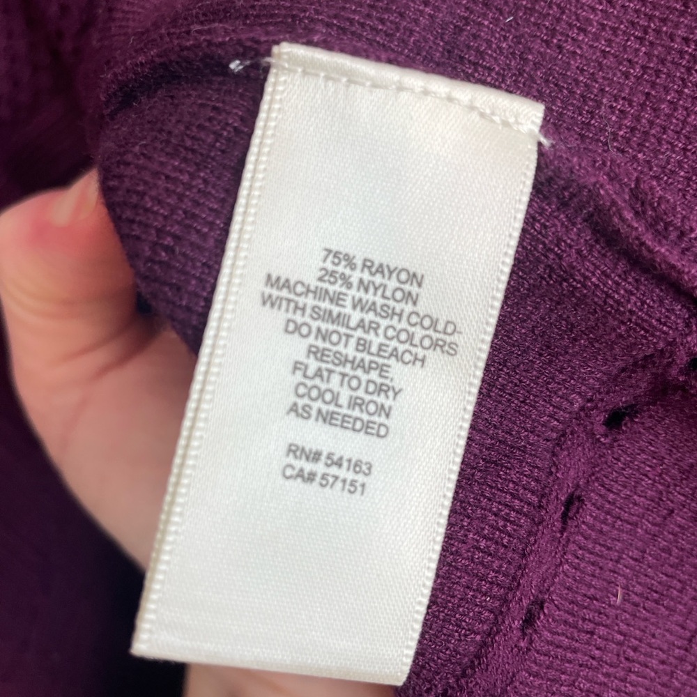 Eliza J Plum Purple Textured Knit Fit & Flare Dress XL - Picture 5 of 5